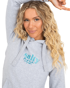 The Born by the Sea Womens Salty Hoodie in Grey Melange
