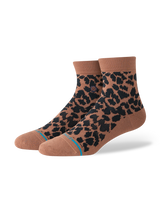 The Stance Womens Love Leopard Lowrider Socks in Brown