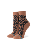 The Stance Womens Love Leopard Lowrider Socks in Brown
