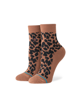The Stance Womens Love Leopard Lowrider Socks in Brown