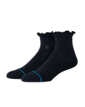 The Stance Womens Ruffle Icon Quarter Socks in Black