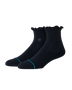 The Stance Womens Ruffle Icon Quarter Socks in Black