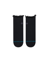 The Stance Womens Ruffle Icon Quarter Socks in Black