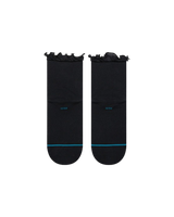 The Stance Womens Ruffle Icon Quarter Socks in Black