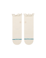 The Stance Womens Ruffle Icon Quarter Crew Socks in Ivory