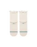 The Stance Womens Ruffle Icon Quarter Crew Socks in Ivory