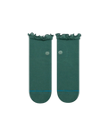 The Stance Womens Ruffle Icon Quarter Crew Socks in Teal