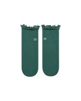 The Stance Womens Ruffle Icon Quarter Crew Socks in Teal