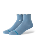 The Stance Womens Pop Ruffle Icon Quarter Socks in Blue