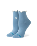 The Stance Womens Pop Ruffle Icon Quarter Socks in Blue