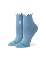 The Stance Womens Pop Ruffle Icon Quarter Socks in Blue