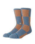 Patchwork Cosy Crew Socks in Seablue