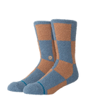 Patchwork Cosy Crew Socks in Seablue