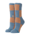 Patchwork Cosy Crew Socks in Seablue
