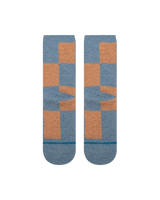 Patchwork Cosy Crew Socks in Seablue