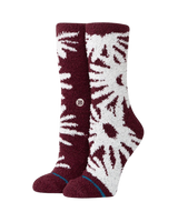 The Stance Womens Daisies Cosy Crew Socks in Fig