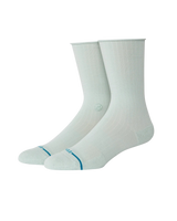 Rolled Solid Crew Socks in Pale Blue