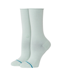 Rolled Solid Crew Socks in Pale Blue