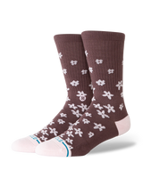 The Stance Womens Floral Dreams Crew Socks in Brown