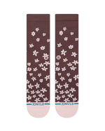The Stance Womens Floral Dreams Crew Socks in Brown