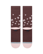 The Stance Womens Floral Dreams Crew Socks in Brown