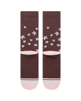 The Stance Womens Floral Dreams Crew Socks in Brown