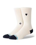 The Stance Womens Heart Crew Socks in Canvas