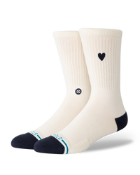 The Stance Womens Heart Crew Socks in Canvas