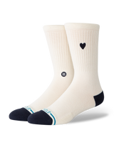The Stance Womens Heart Crew Socks in Canvas