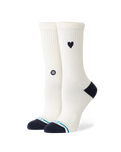 The Stance Womens Heart Crew Socks in Canvas