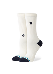 The Stance Womens Heart Crew Socks in Canvas