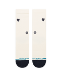 The Stance Womens Heart Crew Socks in Canvas