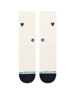 The Stance Womens Heart Crew Socks in Canvas