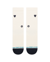 The Stance Womens Heart Crew Socks in Canvas