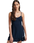 The Superdry Womens Vintage Cami Mini Dress in Eclipse Navy
