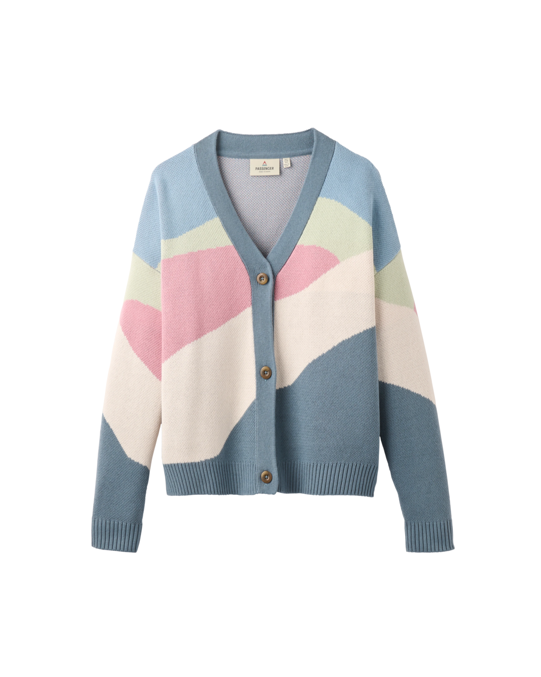 The Passenger Womens Scenic Knitted Cardigan in Scenic Stormy Blue