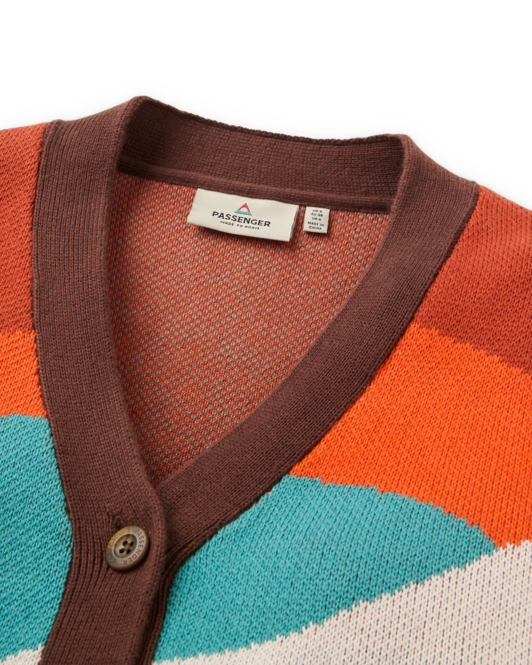 The Passenger Womens Scenic Knitted Cardigan in Scenic Chestnut