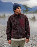 Trekker 2.0 Deep Pile Sherpa Fleece Jacket in Strata Swirl Brambleberry