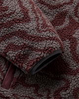 The Passenger Mens Trekker 2.0 Deep Pile Sherpa Fleece Jacket in Strata Swirl Brambleberry