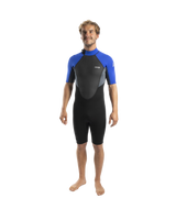 The Alder Mens Impact 3/2mm Shorty Wetsuit in Black & Royal Ash