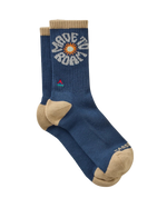 The Passenger Womens Made To Roam Graphic Crew Socks in Rich Navy