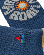 The Passenger Womens Made To Roam Graphic Crew Socks in Rich Navy