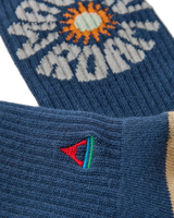 The Passenger Womens Made To Roam Graphic Crew Socks in Rich Navy