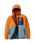 Loch Hooded Fleece Jacket in Sunset Orange & Storm Grey