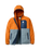 Loch Hooded Fleece Jacket in Sunset Orange & Storm Grey