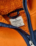 Loch Hooded Fleece Jacket in Sunset Orange & Storm Grey