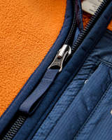 Loch Hooded Fleece Jacket in Sunset Orange & Storm Grey