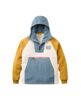 The Passenger Womens Alexander 3.0 Hooded Polartec Fleece Jacket in Stormy Blue & White Sand