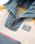 The Passenger Womens Alexander 3.0 Hooded Polartec Fleece Jacket in Stormy Blue & White Sand