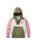 The Passenger Womens Alexander 3.0 Hooded Polartec Fleece Jacket in Dusty Olive & White Sand